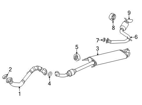 2010 Toyota RAV4 Exhaust Components Diagram 1 - Thumbnail