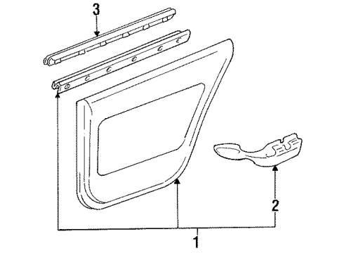 1992 Toyota Camry Armrest Assy, Front, RH Diagram for 74233-32040-S4