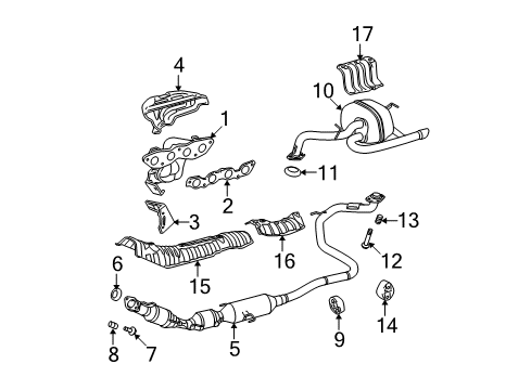 2009 Toyota Yaris Bracket, Manifold Support Diagram for 25591-21060