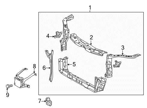 2015 Toyota Avalon Radiator Support Diagram