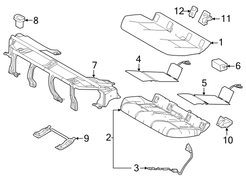 2023 Toyota Prius Child Seat Bracket, Driver Side Diagram for 73705-47090