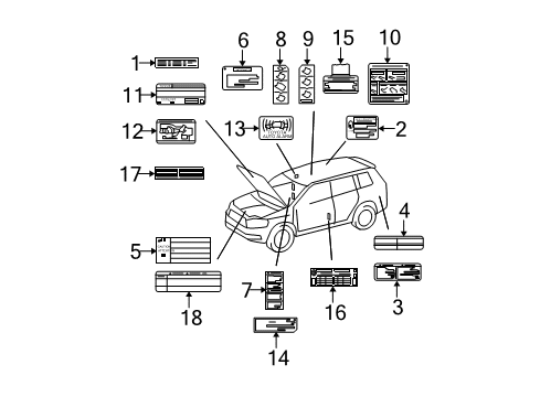 2008 Toyota Highlander Information Labels Diagram 1 - Thumbnail