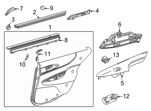 2023 Toyota Mirai Interior Trim - Rear Door Diagram