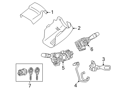 2015 Toyota Venza Cover, Steering Column Diagram for 45287-0T020-C0