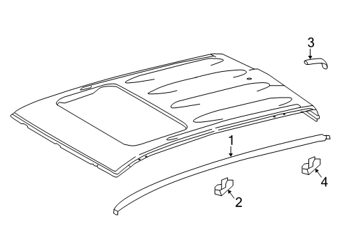 2018 Toyota Tacoma Roof & Components, Exterior Trim Diagram 1 - Thumbnail