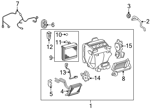 2009 Toyota Highlander Radiator Assy, Air Conditioner Diagram for 87050-48242