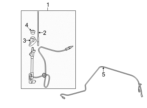 2002 Toyota Sequoia Pole Sub-Assy, Pillar Antenna Diagram for 86309-AF020