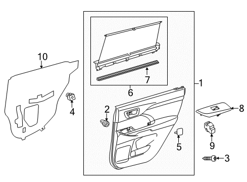 2014 Toyota Highlander WEATHERSTRIP, Rear Door Glass Diagram for 68173-0E050