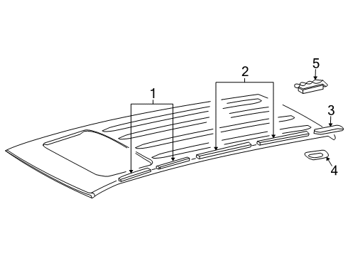 2020 Toyota Land Cruiser Exterior Trim - Roof Diagram