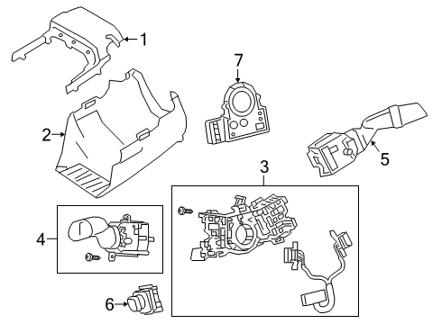 2021 Toyota Avalon Shroud, Switches & Levers Diagram