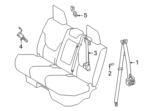 2024 Toyota Tundra Rear Seat Belts Diagram