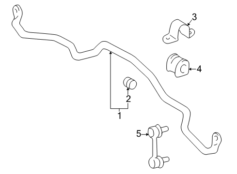 1998 Toyota RAV4 Stabilizer Bar & Components - Front Diagram