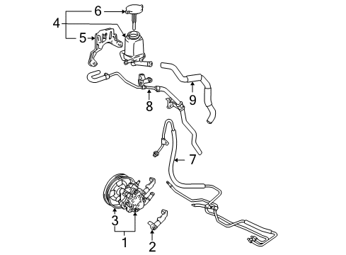 2003 Toyota Corolla P/S Pump & Hoses, Steering Gear & Linkage Diagram 2 - Thumbnail