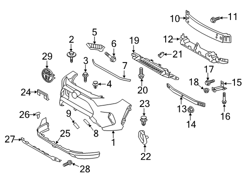 2020 Toyota RAV4 Lower Molding, Gray, Front Diagram for 52711-0R090-B1