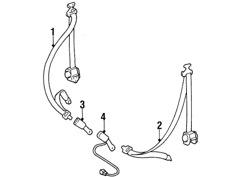 1996 Toyota Paseo Belt Assy, Rear Seat 3 Point Type, Outer RH Diagram for 73360-16400-B1