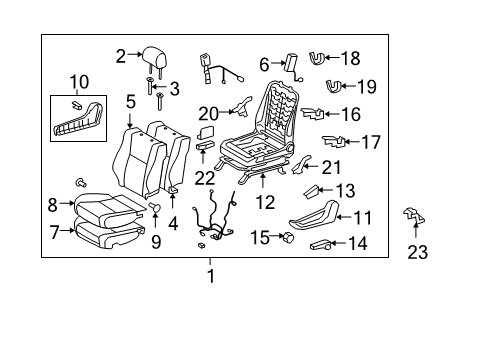 2008 Toyota Tundra Driver Seat Components Diagram 4 - Thumbnail