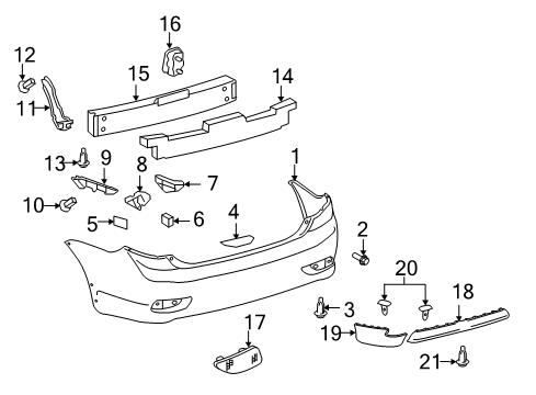 2013 Toyota Corolla Upper Retainer, Driver Side Diagram for 52563-02090