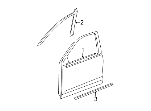 2003 Toyota Corolla Exterior Trim - Front Door Diagram