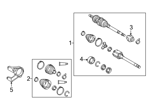 2016 Toyota Highlander Passenger Front Cv Axle Shaft Diagram for 43410-0E140