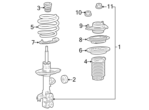 2023 Toyota Crown ABSORBER ASSY, SHOCK Diagram for 48510-8Z559