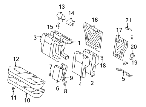 2010 Toyota Corolla Hinge Sub-Assy, Rear Seat Back Diagram for 71303-02130