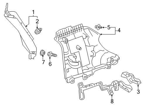 2015 Scion iQ Interior Trim - Quarter Panels Diagram