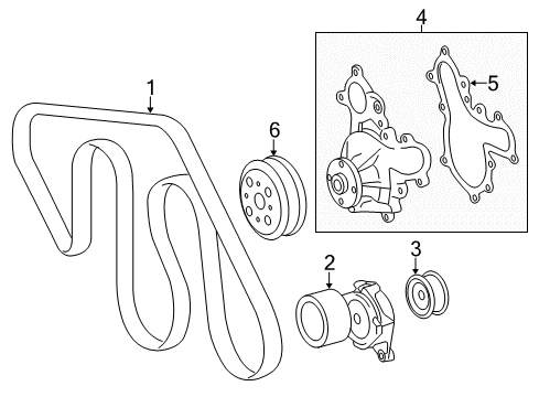 2017 Toyota Tundra Water Pump, Belts & Pulleys Diagram 2 - Thumbnail