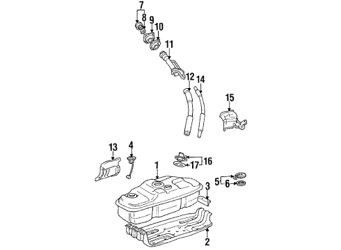 1995 Toyota 4Runner Tank Sub-Assembly, Fuel Diagram for 77001-3D931