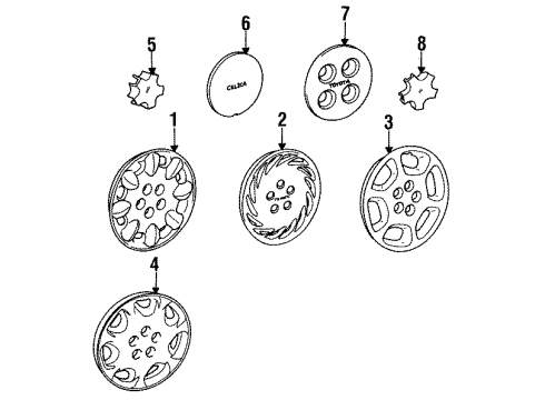 1992 Toyota Celica Wheel Hub Ornament Sub-Assembly Diagram for 42603-20400