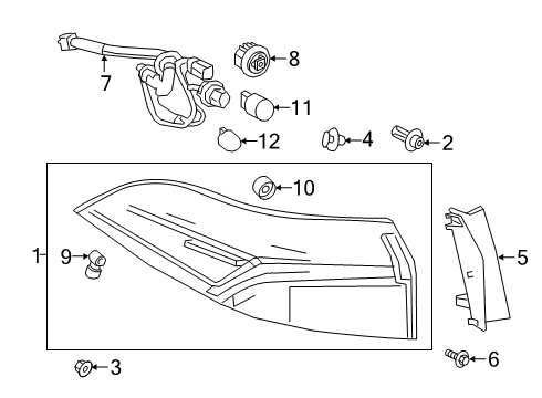 2021 Toyota Corolla Lens & Body, Rr Comb Diagram for 81551-12D10