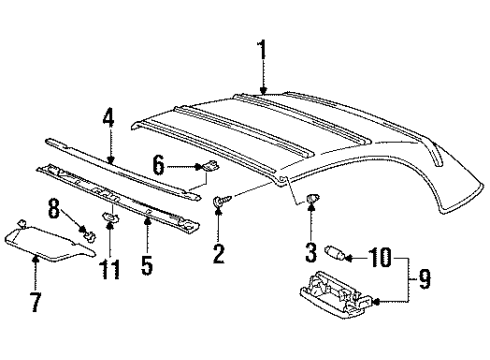 1995 Toyota Celica Interior Trim - Convertible Top Diagram