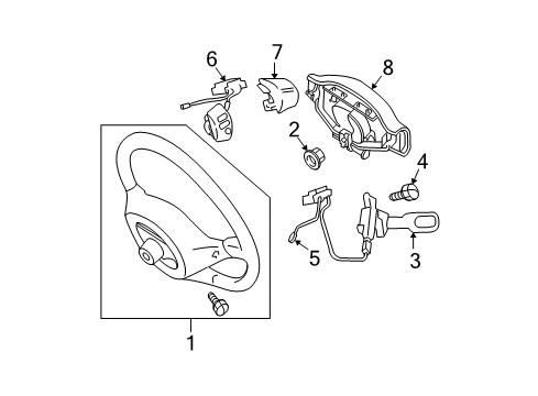 2008 Scion tC Wheel Assembly, Steering Diagram for 45100-21141-B0