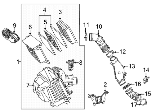 2022 Toyota Mirai Hose, Air Cleaner, N Diagram for 17883-77020