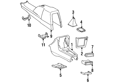 1993 Toyota Tercel Bezel, Shifting Hole Diagram for 58843-16030-22