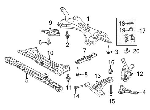 2013 Scion tC Member Sub-Assy, Front Cross Diagram for 57104-12270