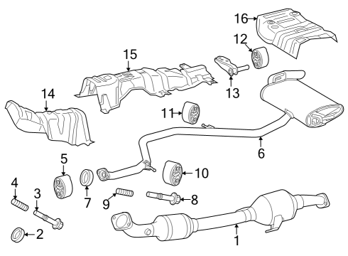 2023 Toyota Prius Exhaust Components Diagram