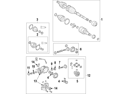 2011 Toyota Sienna Carrier Sub-Assembly, Di Diagram for 41101-45020