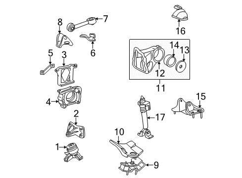 2000 Toyota Solara Engine & Trans Mounting Diagram 6 - Thumbnail