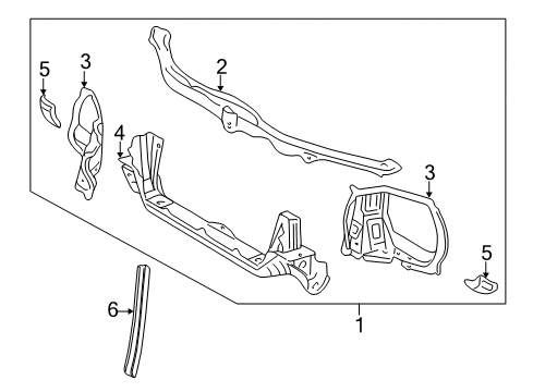 1996 Toyota RAV4 Radiator Support Diagram