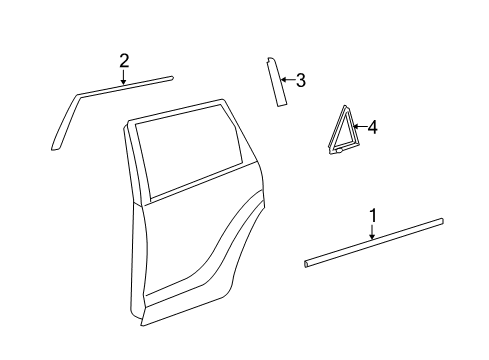 2011 Toyota Matrix Exterior Trim - Rear Door Diagram