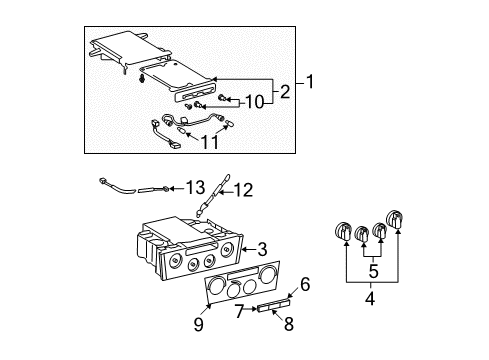 2002 Toyota Avalon Sheet, Heater Control Name Diagram for 81942-41010-C0