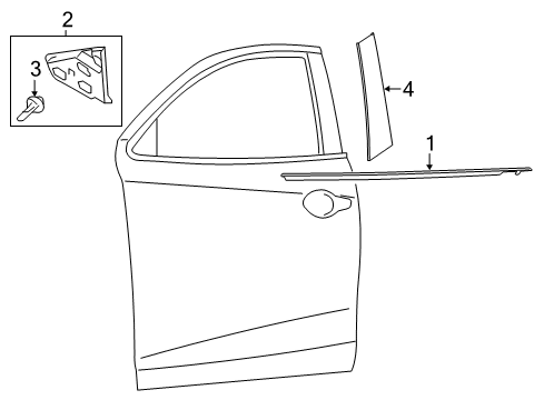 2017 Toyota Yaris iA MOULDING, Front Door Window Frame Diagram for 75756-WB001