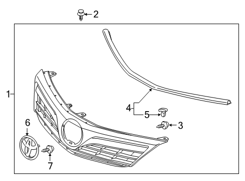 2014 Toyota Camry Grille & Components Diagram 3 - Thumbnail