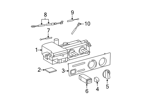 1999 Toyota Tacoma Knob, Heater Control Diagram for 55905-89115