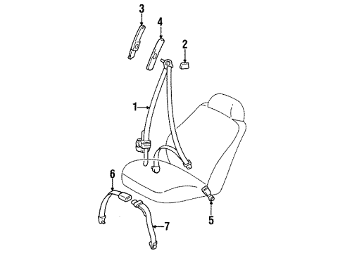 1998 Toyota Avalon Seat Belt Diagram 1 - Thumbnail