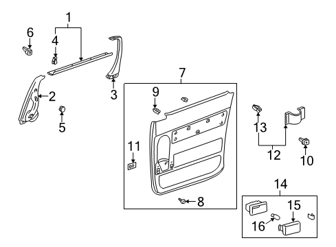 1999 Toyota Sienna Interior Trim - Side Loading Door Diagram