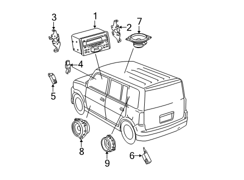 2006 Scion xB Speaker Assembly, Front Diagram for 86160-52040