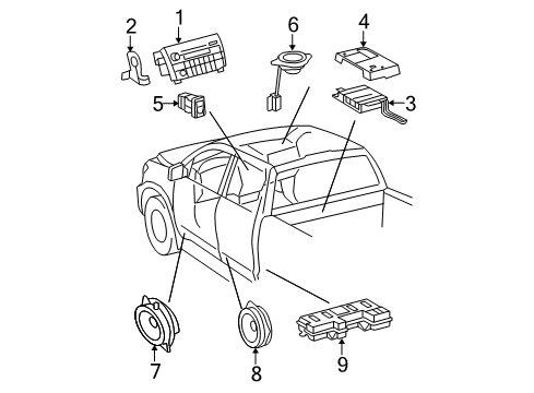 2009 Toyota Tundra Speaker Assembly, W/BOX Diagram for 86150-0C020