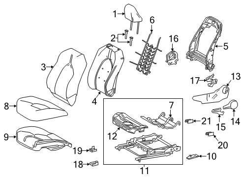 2020 Toyota Camry Driver Seat Components Diagram 4 - Thumbnail