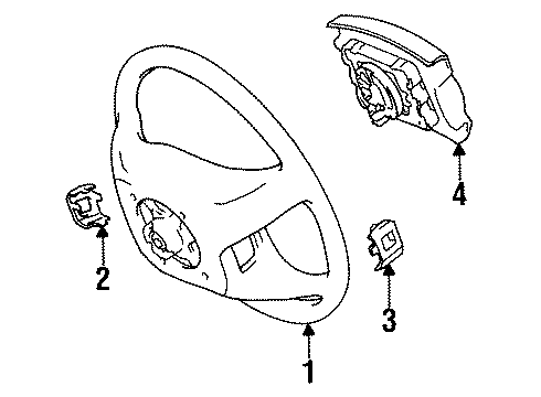 1993 Toyota Corolla Steering Column, Steering Wheel & Trim Diagram 5 - Thumbnail